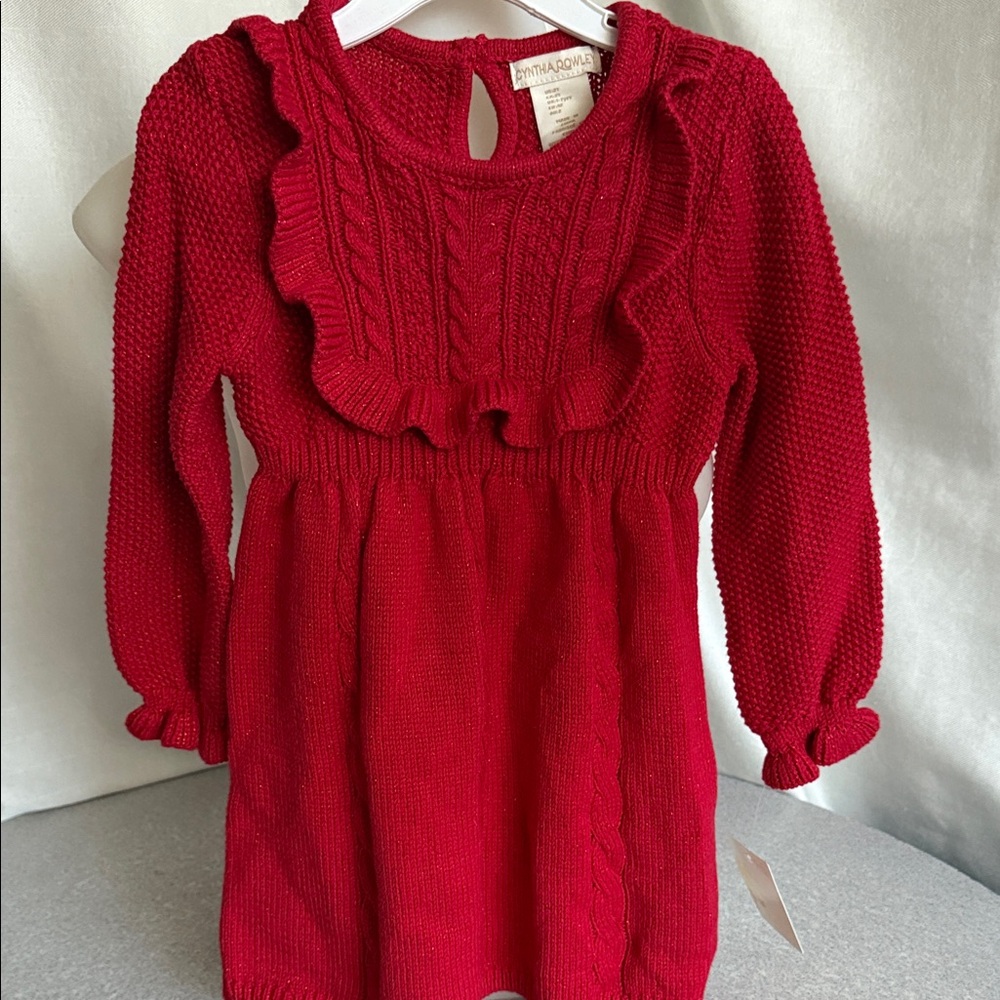 Cynthia Rowley Vibrant Red Cable Knit Dress